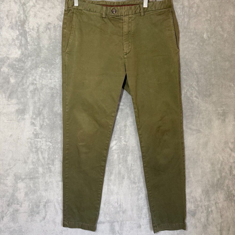 Brooks Brothers Red Fleece Men's 34x32 (34x31) Green Chino Pants Stretch READ